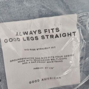 **NEW** ONE SIZE 6-12 Good American - Light Blue - Always Fits - Straight Jeans